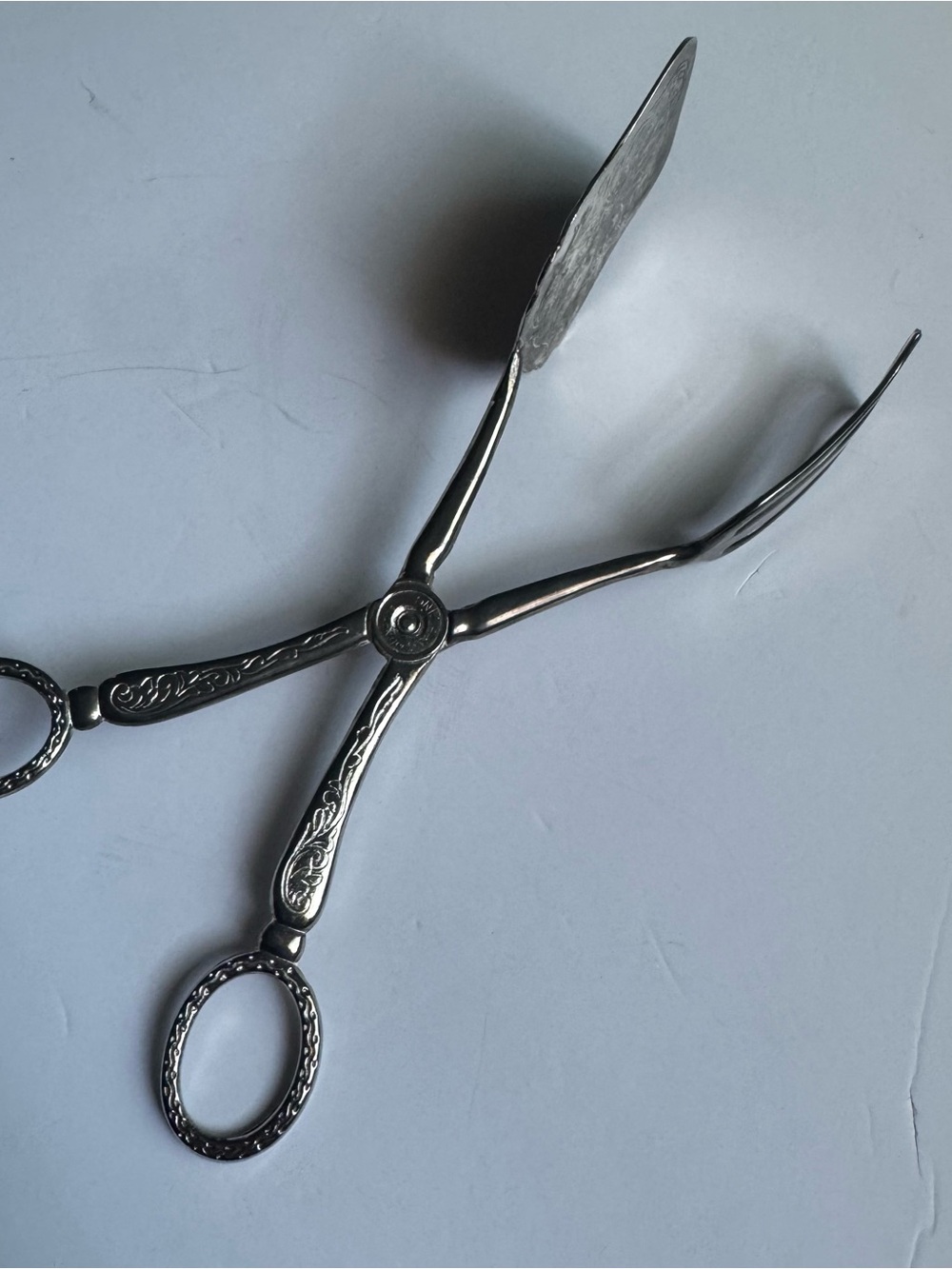 EP ZINC Vintage Silver Plated Scissor Style Pastry Salad Tongs 8.5"